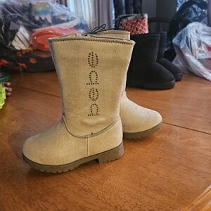 Bebe Kids Tan Suede-Look Mid-Calf Boots